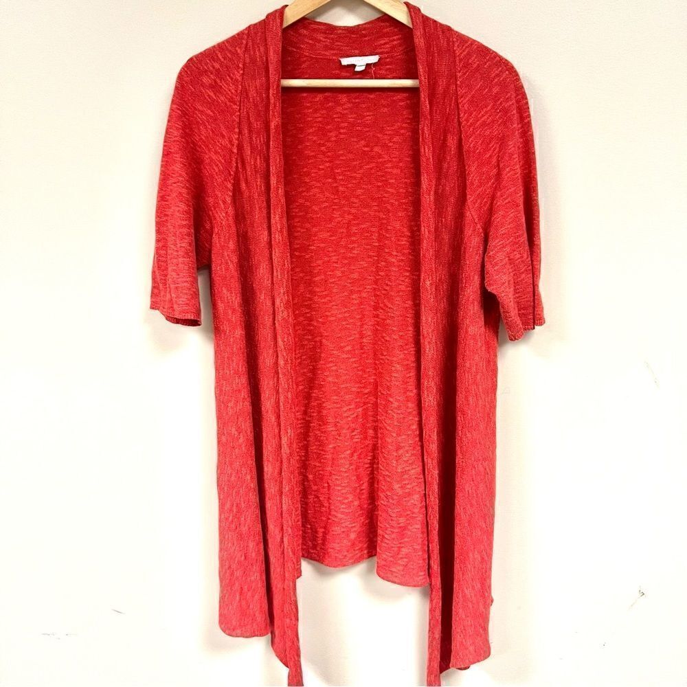 Eileen fisher longline waterfall cardigan linen blend M